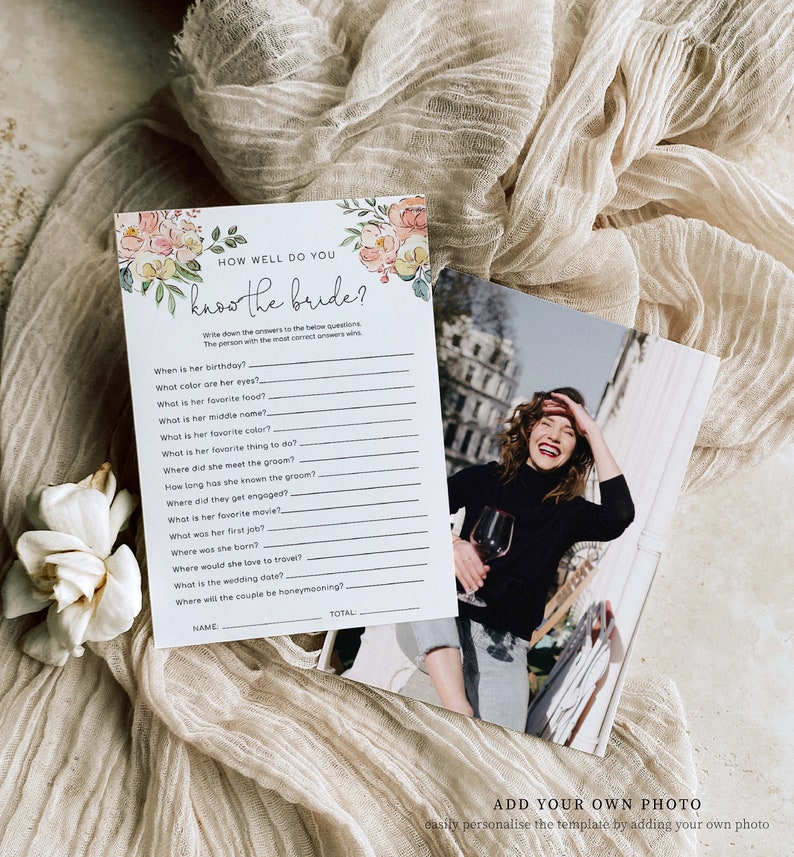 How Well Do You Know the Bride Printable Bridal Shower Game Template ...