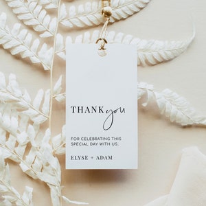 Thank You Favor Tag Template, Printable Modern Minimalist Wedding Favors Tag, Bridal Shower Favor Tag, Baby Shower Favor Tag, Estelle