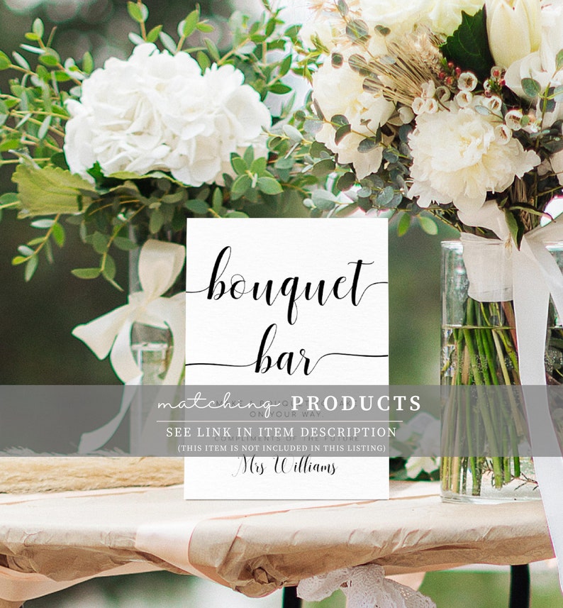 Editable Flower Bar Sign Printable Minimalist Bridal Shower - Etsy