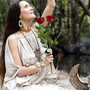 Ethnic Block Print Cotton Top: Bohemian Desert Nomad Style, Fair Trade Clothing