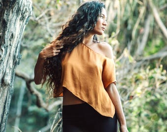 Handmade Silk Off-Shoulder Top, Bohemian Blouse, Bali Resort Wear