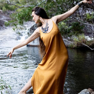 Maxi Slip Dress Bohemian Silk slip dress LBD dress Maxi boho elegant dress summer slip beach dress low back dress Maxi Handmade slip dress