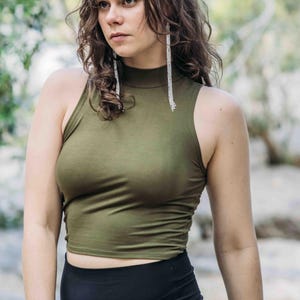 Bamboo Yoga Top crop top cropped tank top bamboo clothing bamboo top bamboo crop top boho crop top Hippie top organic clothing
