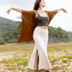 Double Split Boho Maxirock: Nachhaltige Kleidung, OEKO-TEX-zertifiziertes ungiftiges Gewebe Bild 7