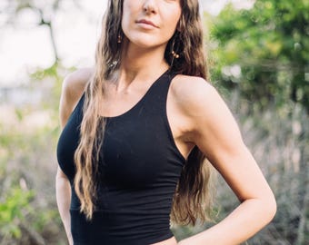 Bamboo Cropped Yoga Top: Ethically Handmade Boho Tank