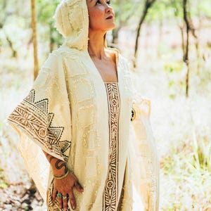 Tribal Traditional Blockprint Poncho Festival Unisex Hoodie Bohemian raw cotton Clothing Boho Hooded Poncho Winter Bohemian Festival Poncho