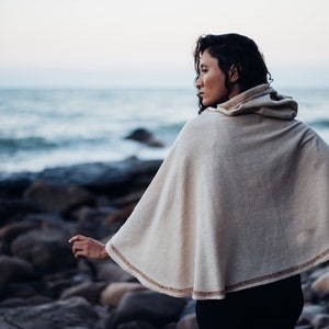 Festival Hoodie Cape For Women /  Poncho Fantasy cape / Boho Fairy poncho / Womens Raw cotton cape /