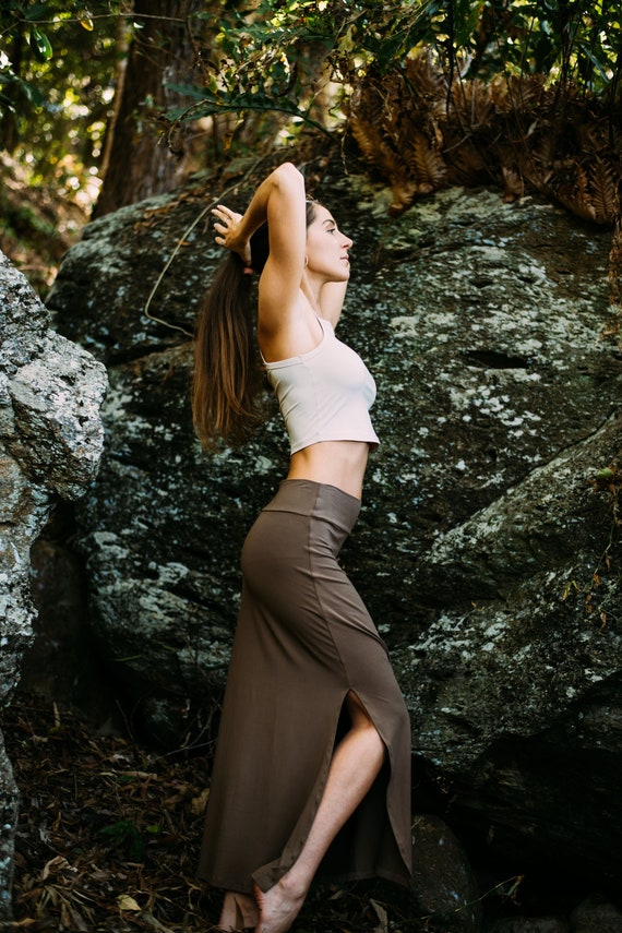 Bamboo Double Split Skirt boho Maxi Skirt festival Skirt bamboo Maxi Skirt hippie Skirt long Skirt for Women organic Clothing Etsy UK