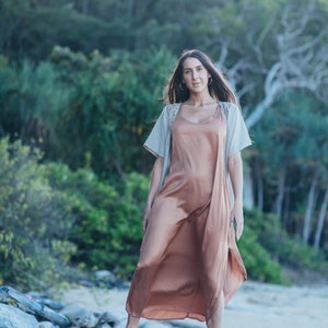 Boho Robe-Raw cotton-kaftan dress-Cover up-Open Kaftan-Boho kaftan-Natural clothing-Raw clothing-Tribal kaftan-goddess kimono-organic kimono image 8