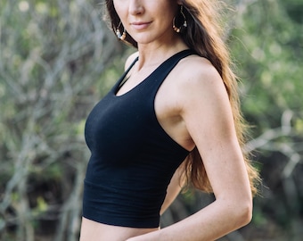 Bamboo Crop Top: Organic Yoga Boho Festival Clothing