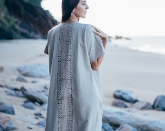 Boho Robe-Raw abito kaftano in cotone-Cover up-Open Kaftan-Boho kaftan-Abbigliamento naturale-Abbigliamento grezzo-Tribal kaftan-dea kimono-kimono organico