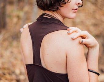Organic Bamboo tank top Festival Hippie top Cowl Neck Top Summer Fairy Boho top Bamboo Top Yoga Cropped Tank Top Organic cotton clothing