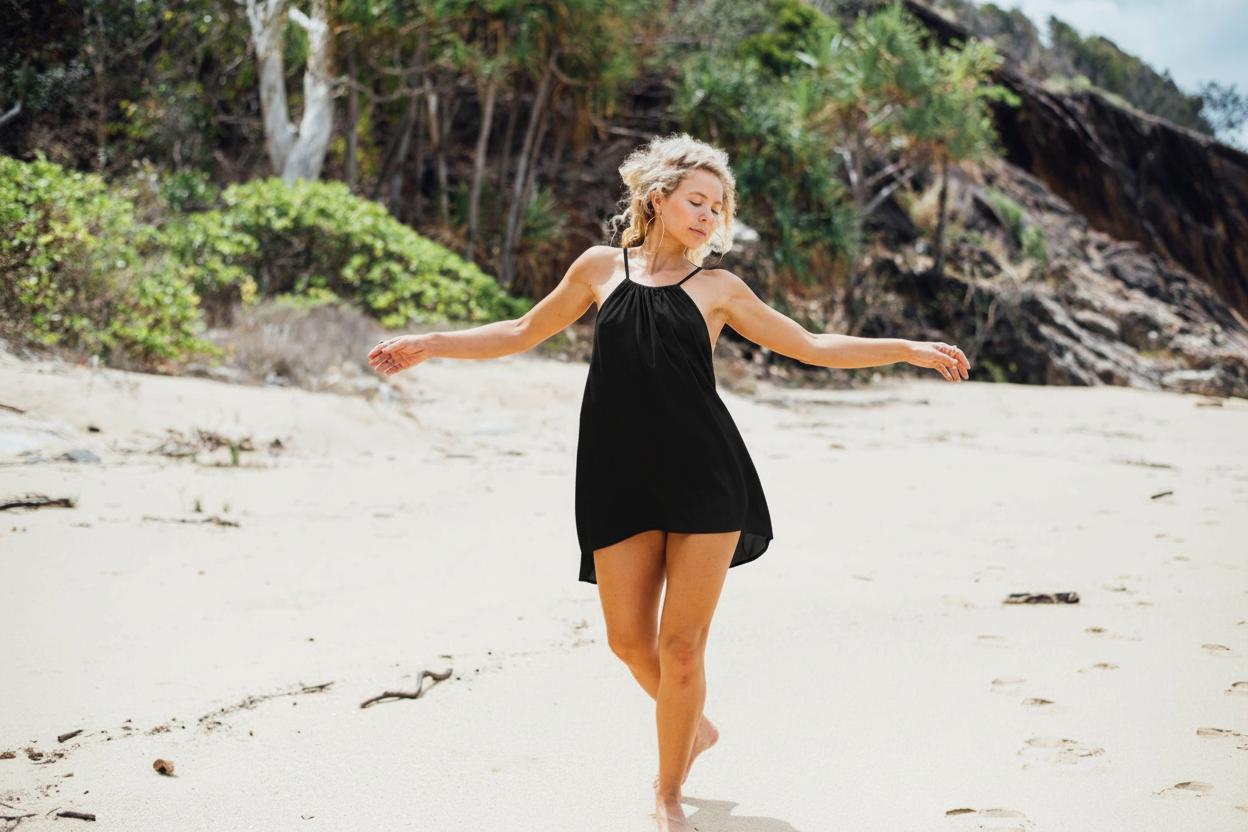 cotton gauze beach dress Kyra | Midi Dress | White Gauze - Boho Balloon Sleeve Gauze Cotton