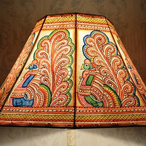 Floor Lamp shade Peacock pattern, Night Lights,Large Lampshade,  | Unique Pattern Floor Lampshade H-10 W-16 inch