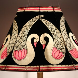 Vintage style Floor Lampshade / Hand Painted Leather Lamp shade / Floor Lamp / Large Lamp Shade / Bedside Lamp