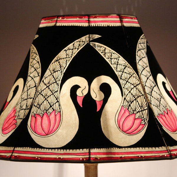 Pantalla de lámpara de pie de estilo vintage / Pantalla de lámpara de cuero pintada a mano / Lámpara de pie / Pantalla de lámpara grande / Lámpara de noche