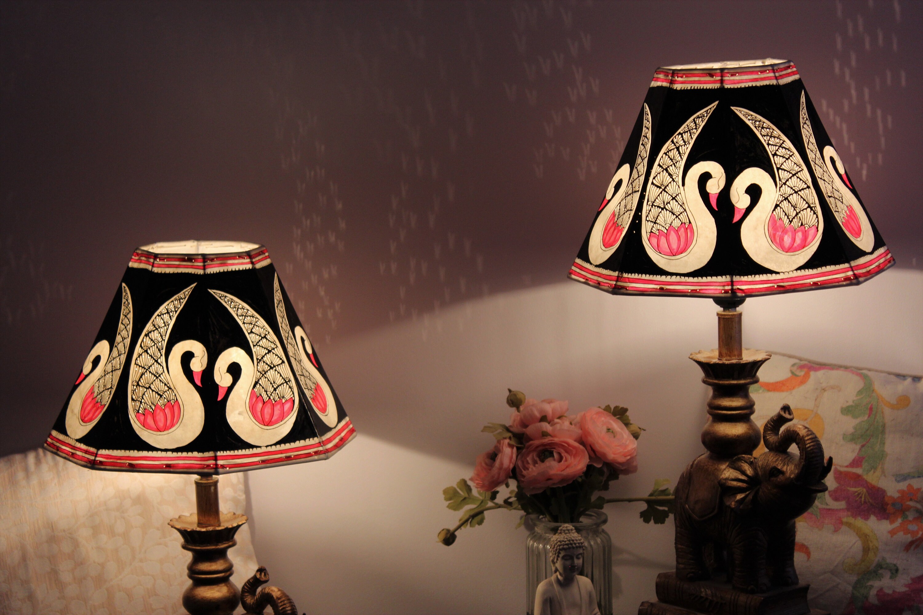 Duet Swan Pair Lampshades X 2 / Leather Lampshades / Table Etsy
