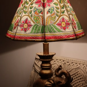 Duet Parrot Table Lampshade/ Handmade Leather Lampshade/ Table lampshade image 3