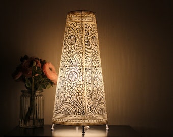 Plain Floral Motif Table Lampshade