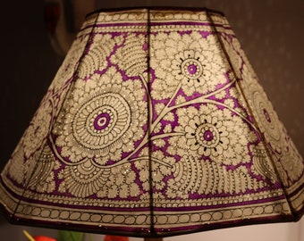 Violet Floral motif Lampshade/ Handmade/ Table lampshade/Floor lampshade