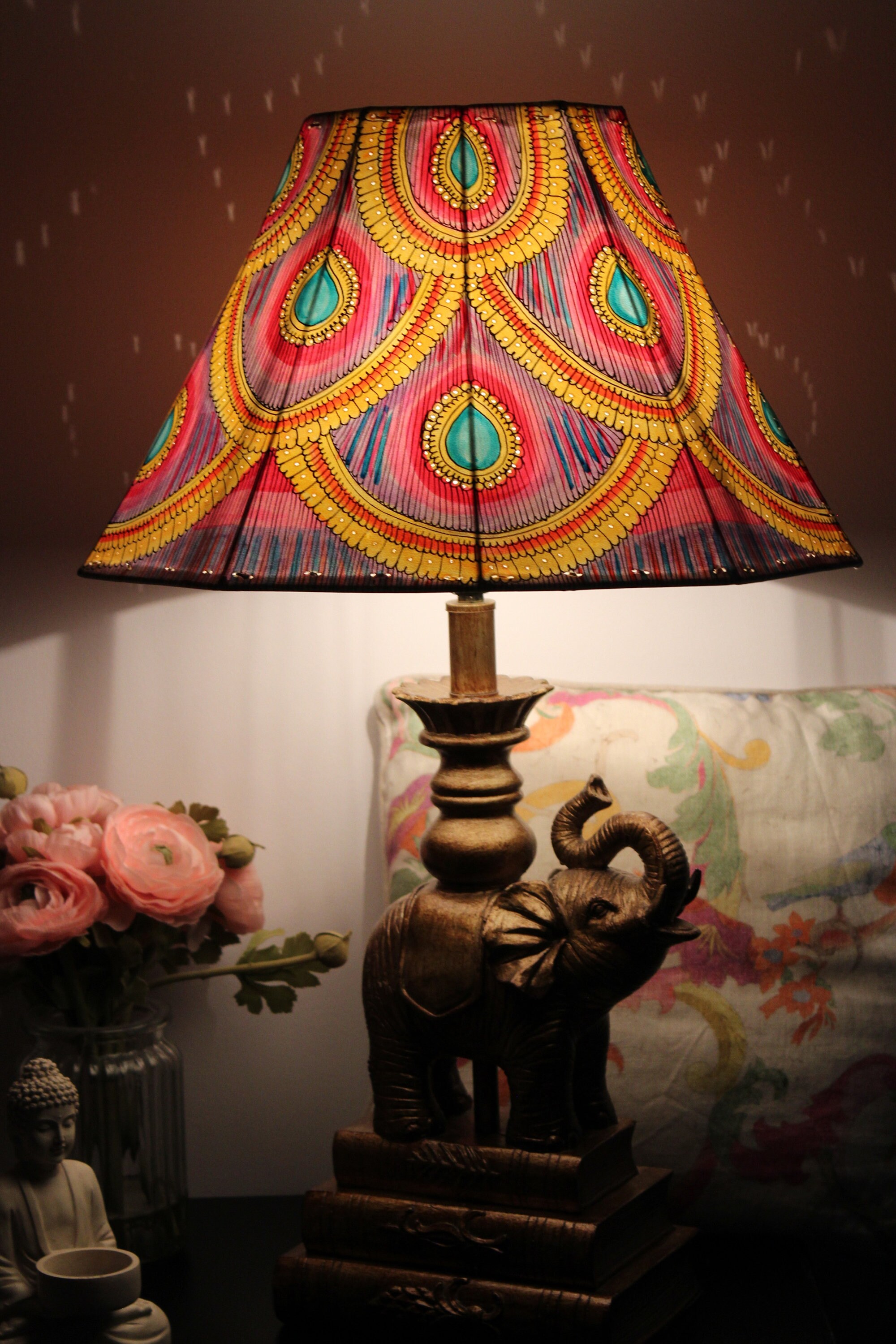 Multicolor Feather Inspired Floor Lamp Shade Large Hand Etsy UK