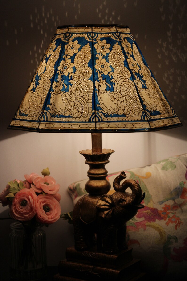 Blue Peacock Handmade Lamp shade Table Lampshade Etsy