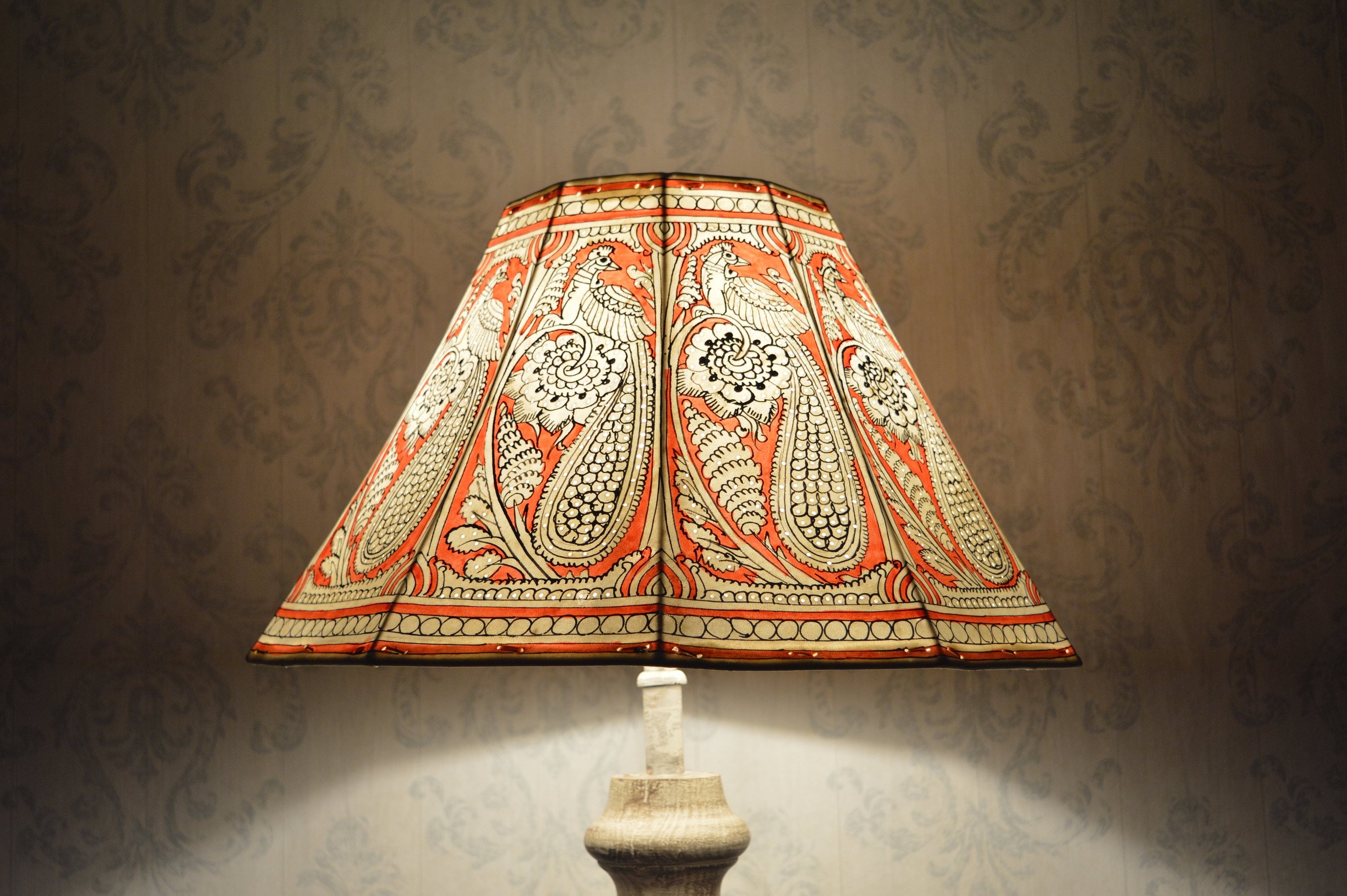Pea Pattern Floor Lamp Shade Large Handmade Leather Pea Pattern Floor Lamp Shade Large, Large Orange Floor Lamp Shade