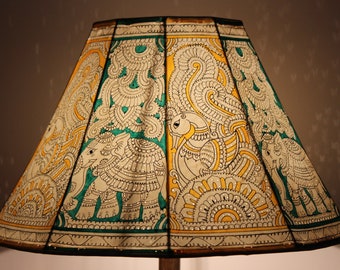 Dual Pride in dual color- Floor Lamp Shade Large | Hand Painted Leather Lampshade