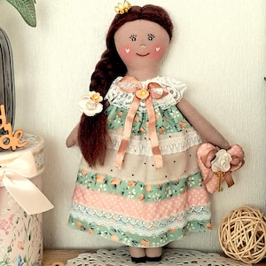 Princess fabric doll , Rag Doll , cloth doll ,handmade art doll ,handmade soft doll ,stuffed cloth doll, textile doll,fabric small doll