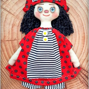 Ladybug Fabric Soft Doll Primitive Raggedy Doll Rag Doll Cloth Doll ...