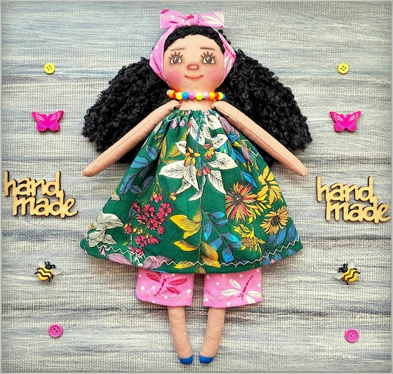 Brown Skinned Doll ,dark Skinned Fabric Doll, POC Doll, Gift for