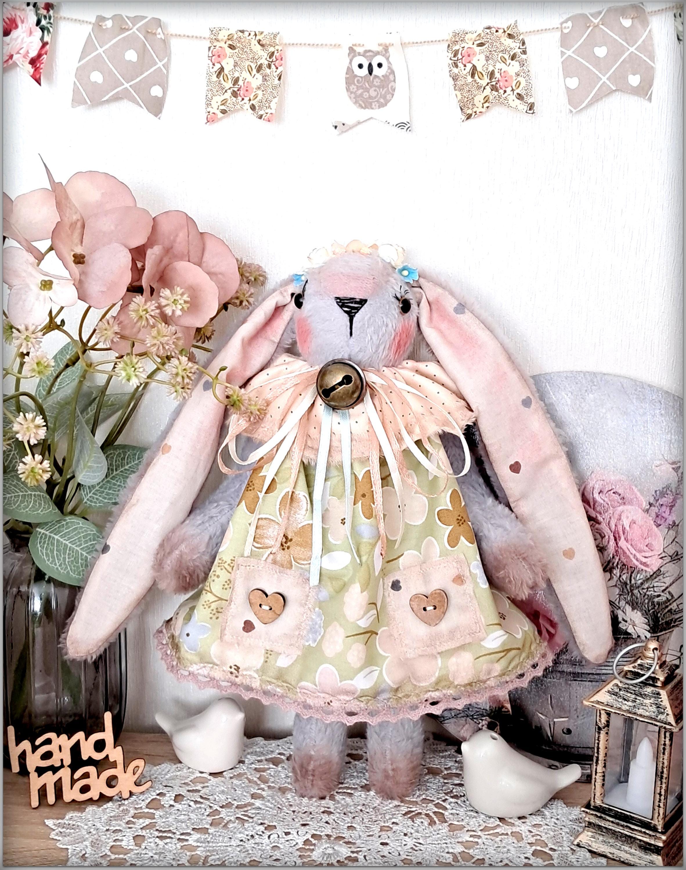 Grey Plush Bunny ,stuffed Animal ,fabric Soft Toy,rag Doll Bunny, Hare ...