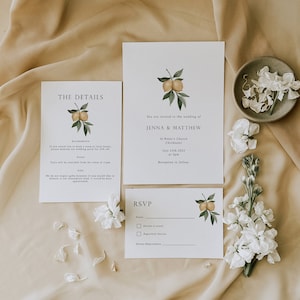 Hochzeitseinladungsvorlage - Zitrone einladen - Mediterrane Hochzeitseinladung - Zitrone Hochzeitseinladung Set - Digitale Einladung - Zitrusfrüchte