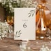 Green Leaf Table Number Template - Table Numbers for Wedding - Greenery ...