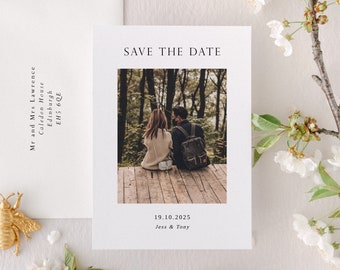 Save the Date Template with Photo - Editable Photo Save the Date - Wedding Save the Date - Save the Date Digital - Minimalist Save the Date