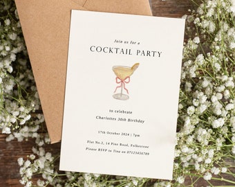 Cocktail Party Invite Template | Editable Party Invite | Template for Birthday Party Invite | Digital Template | Cocktail Drinks Party