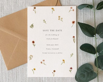 Wildflower Save the Date Template | Wedding Save the Date Card | Floral Save the Date | Save the Date Wedding Invitation | Editable Invite
