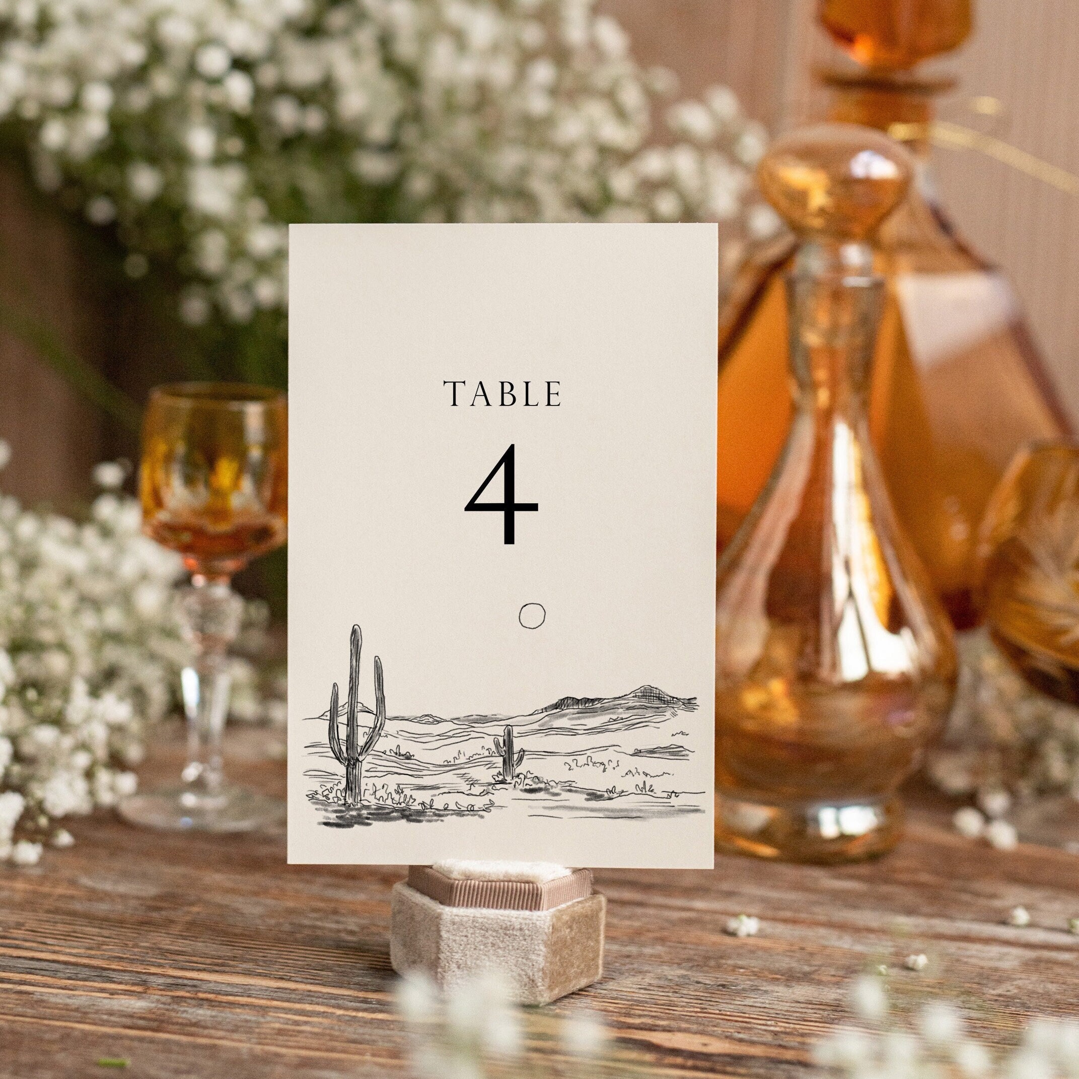 Desert Table Number Template - Table Numbers for Desert Wedding ...