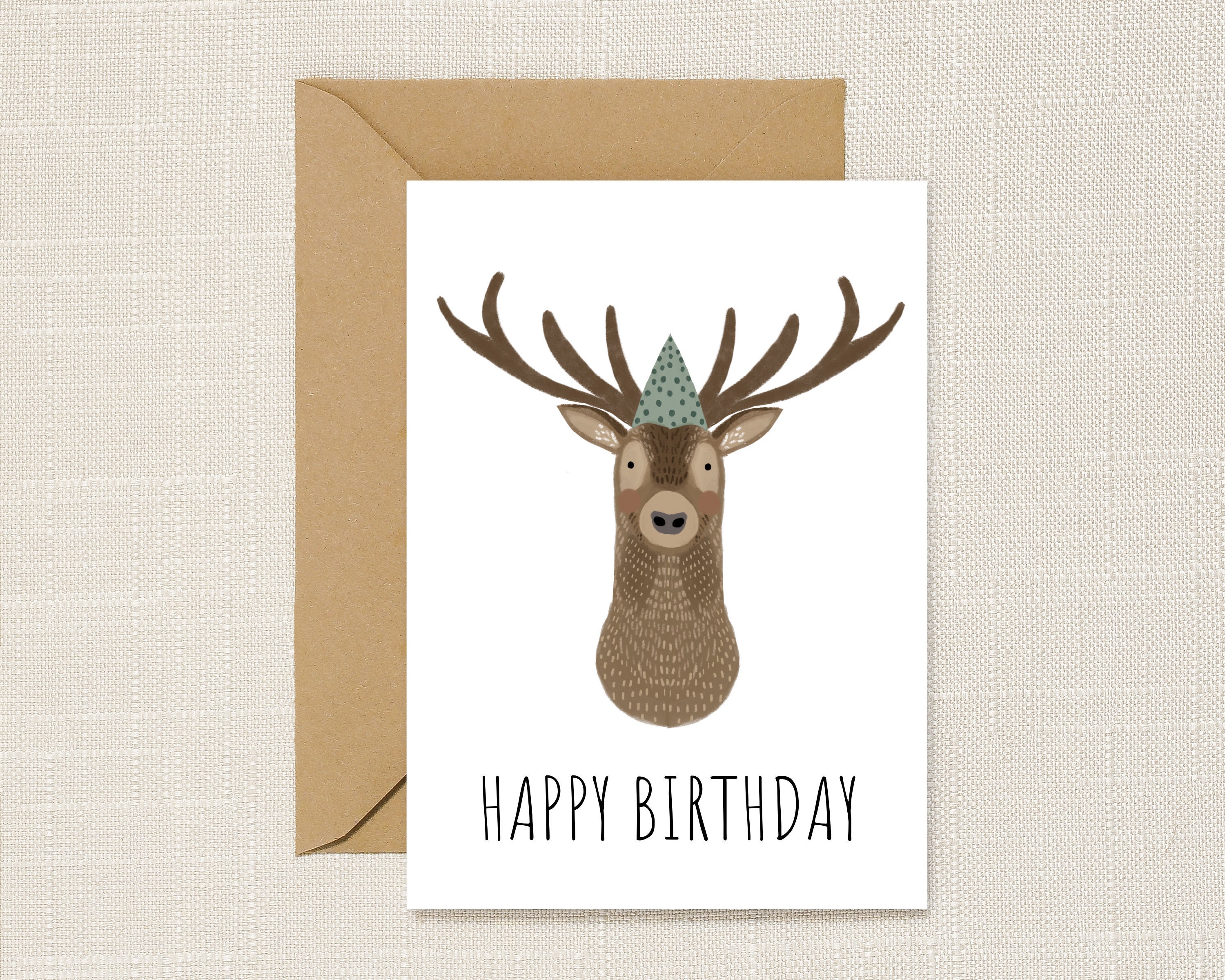 Alles Gute zum Geburtstag Grußkarte HirschGeburtstagskarte Etsy