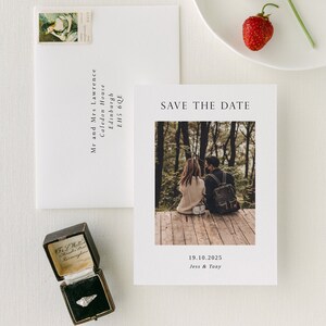 Save the Date Template with Photo Editable Photo Save the Date Wedding Save the Date Save the Date Digital Minimalist Save the Date image 3