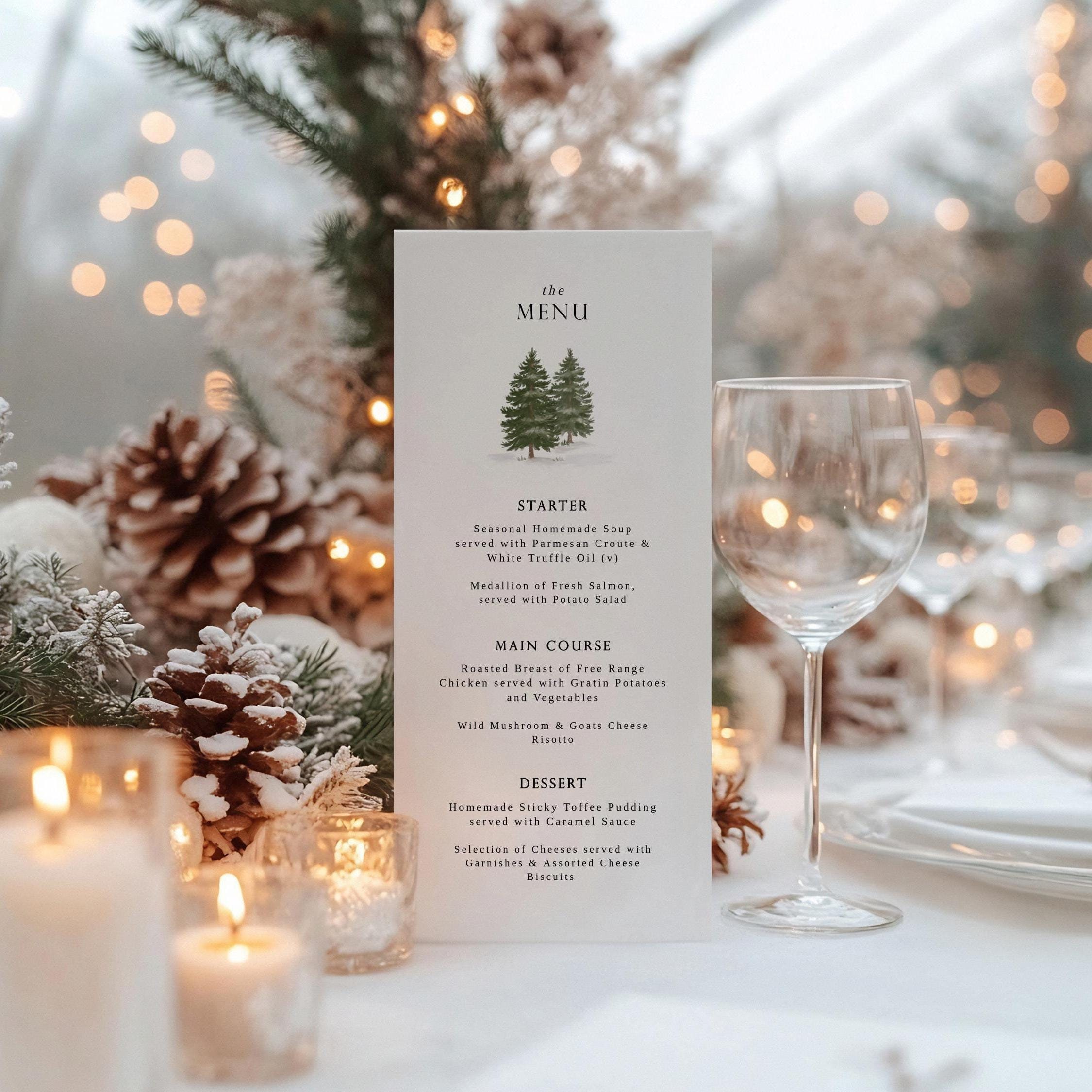 Pine Forest Wedding Menu Template
