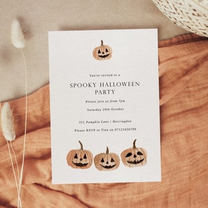 Spooky Halloween Party Invitation Template Editable Halloween Party Invite Printable Pumpkin Invitations Kids Halloween Party Template image 1