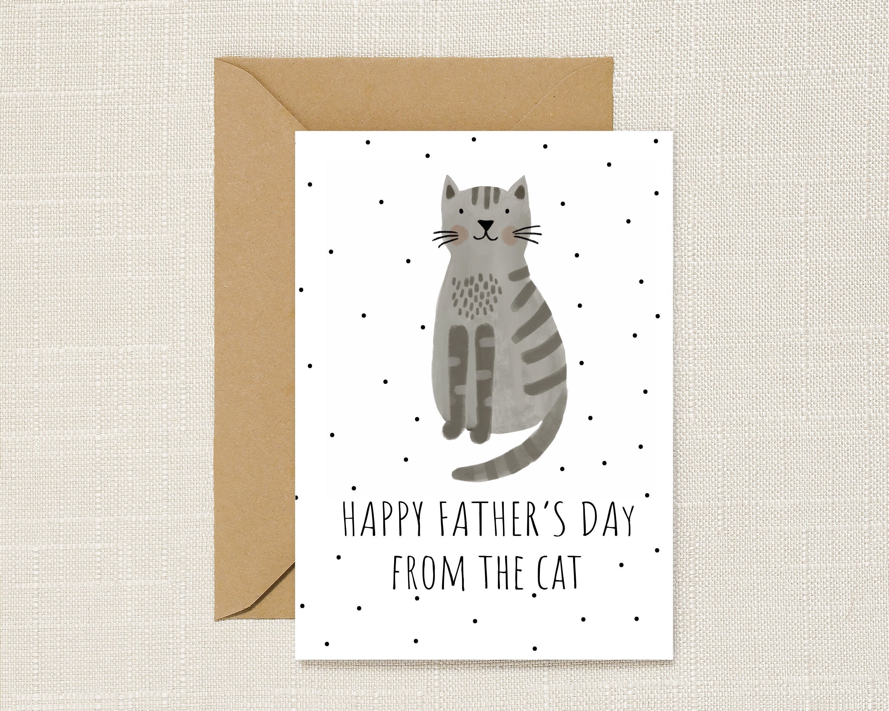 Happy Father's Day From the Cat Cat Dad Cat Card Cat Etsy UK