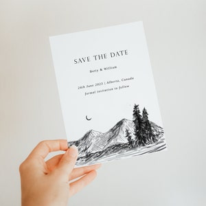 Mountain Moon Save the Date Invite Template Mountain Save the Date Wedding Save the Date Mountain Wedding Save the Date Template image 2