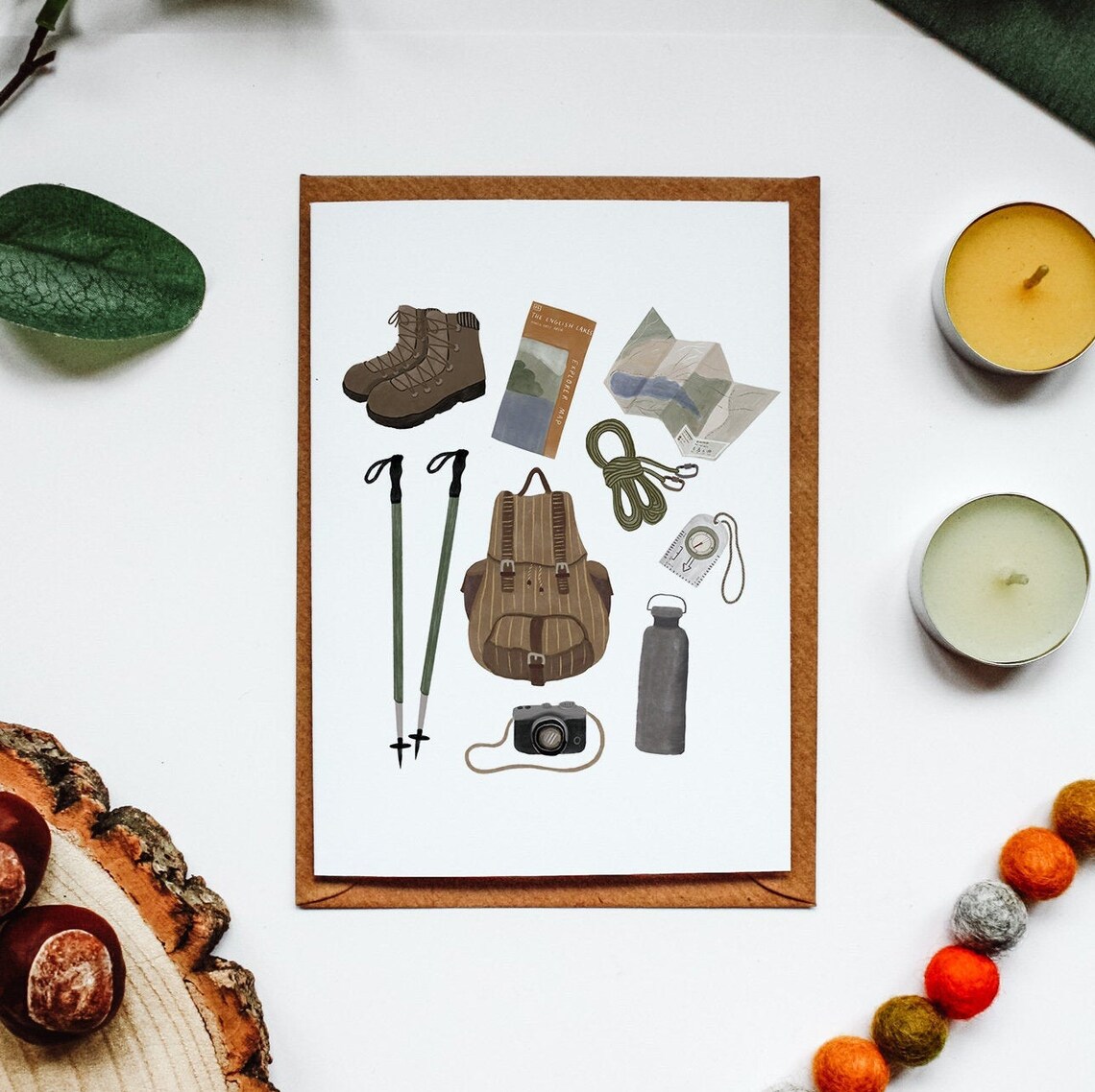 Hiking Greeting Card Hiking Essentials Card Hiker Birthday Etsy Canada