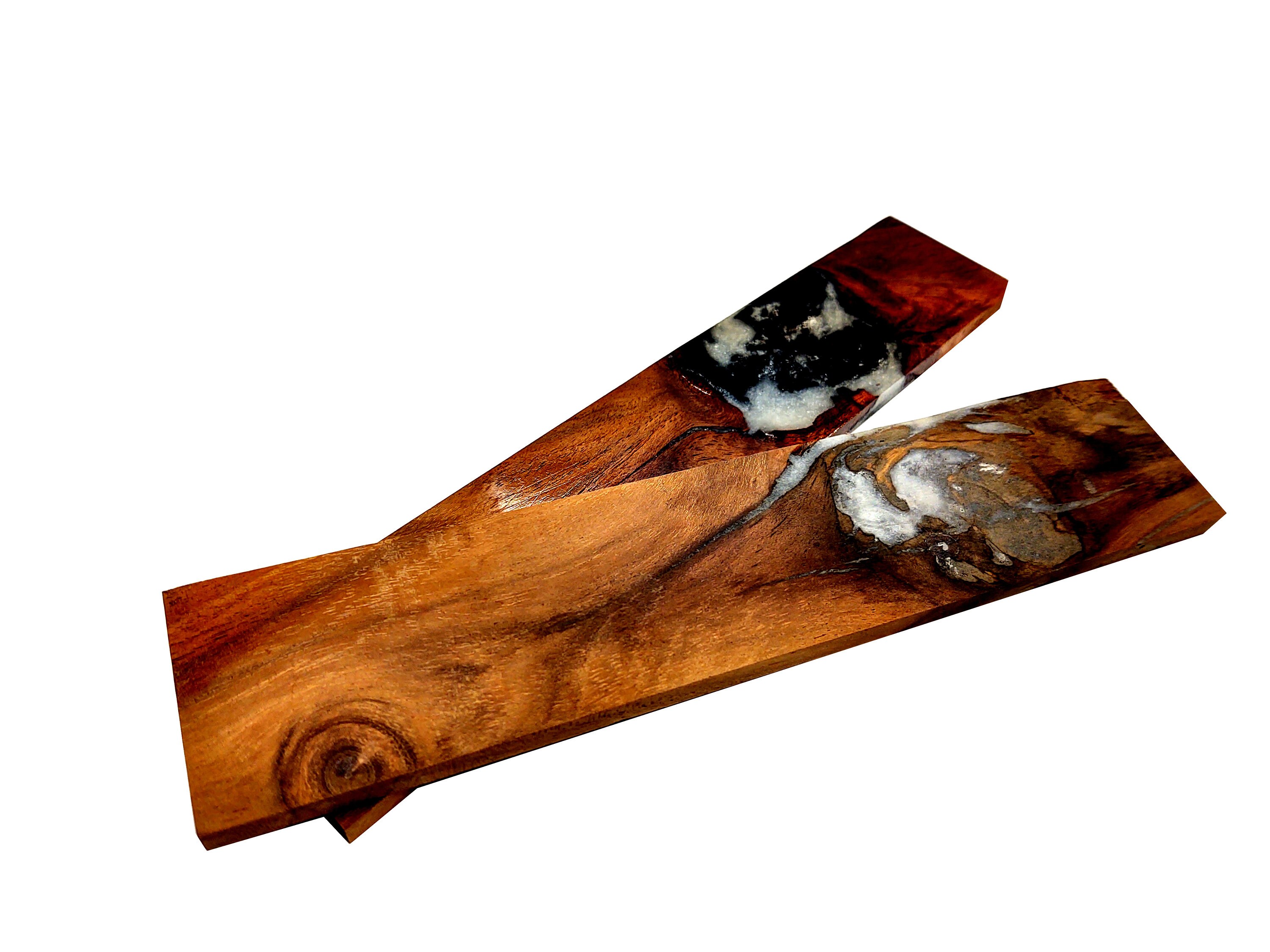 Highly figured Desert Ironwood knife scales bookmatched Etsy