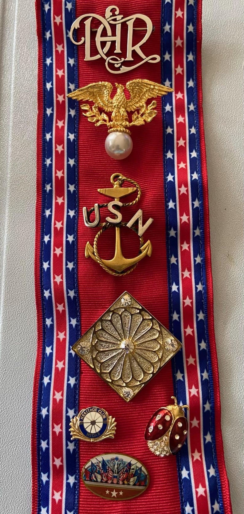 Daughters of the American Revolution, DAR, Pink Right Side Ribbon With ...