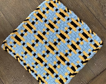 Handwoven 8-Inch Potholder – 100% Cotton, Large Hot Pad, Handmade Hostess Gift