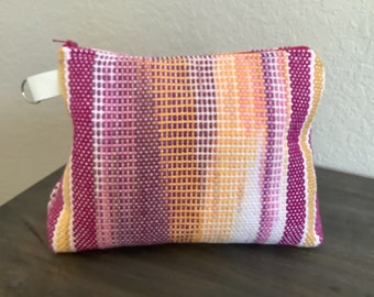 Handwoven Zippered Travel Bag – Large Cosmetic Bag with Boxed Bottom, 100% Cotton