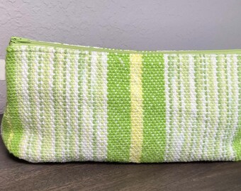 Handwoven Zippered Travel Bag – Large Cosmetic Bag with Boxed Bottom, 100% Cotton